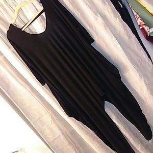 Drop crotch jump suit